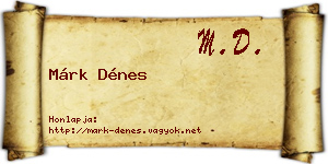 Márk Dénes névjegykártya